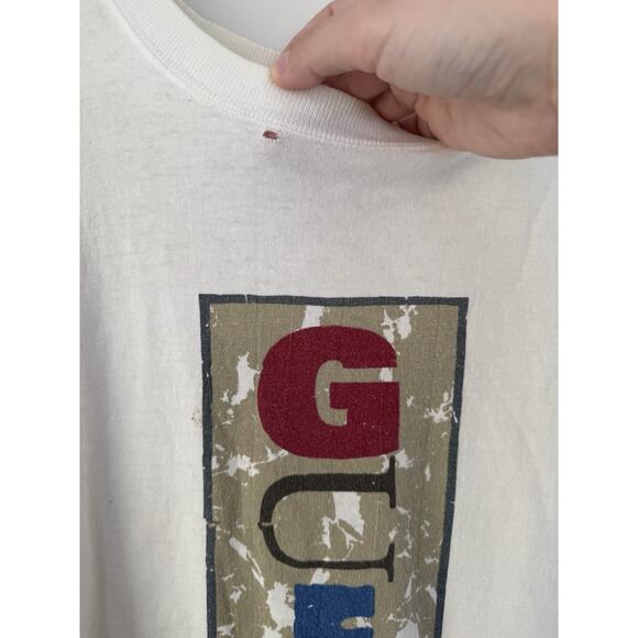 Vintage 90s GUESS Jeans USA Graphic T Shirt White Streetwear Tee Large - Picture 5 of 7